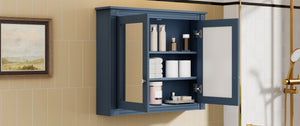 English Elm 36'' Wall Mounted Bathroom Medicine Cabinet with Dual Mirrors and Adjustable Storage Shelves N710P371186C