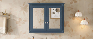 English Elm 36'' Wall Mounted Bathroom Medicine Cabinet with Dual Mirrors and Adjustable Storage Shelves N710P371186C