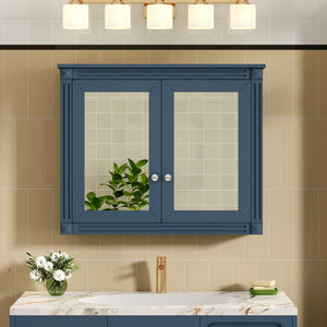 English Elm 36'' Wall Mounted Bathroom Medicine Cabinet with Dual Mirrors and Adjustable Storage Shelves N710P371186C
