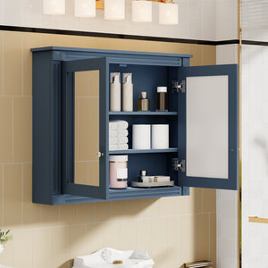 English Elm 36'' Wall Mounted Bathroom Medicine Cabinet with Dual Mirrors and Adjustable Storage Shelves N710P371186C