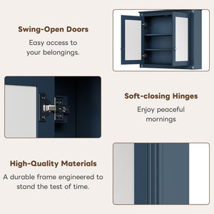 English Elm 36'' Wall Mounted Bathroom Medicine Cabinet with Dual Mirrors and Adjustable Storage Shelves N710P371186C