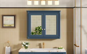 English Elm 36'' Wall Mounted Bathroom Medicine Cabinet with Dual Mirrors and Adjustable Storage Shelves N710P371186C