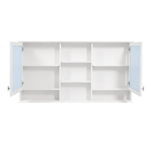 English Elm 55-inch Wall Mount Mirror Cabinet with Soft Close Hinges for Bathroom Vanity Storage N710P401339K