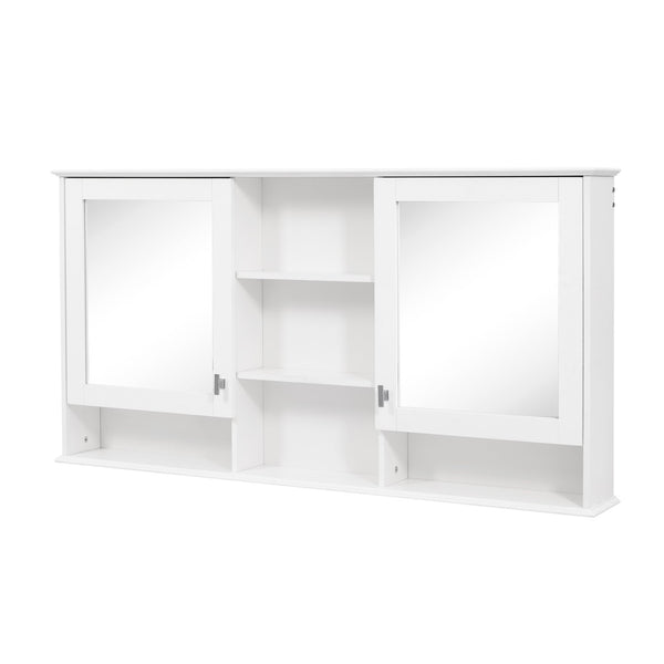 English Elm 55-inch Wall Mount Mirror Cabinet with Soft Close Hinges for Bathroom Vanity Storage N710P401339K
