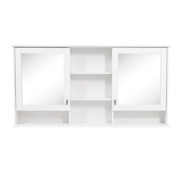 English Elm 55-inch Wall Mount Mirror Cabinet with Soft Close Hinges for Bathroom Vanity Storage N710P401339K