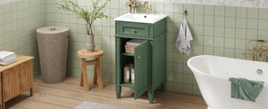 English Elm 16-inch French Country Bathroom Vanity with Ceramic Sink Soft Close Storage Cabinet N710P405388F