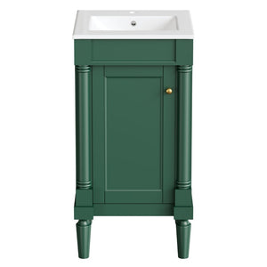 English Elm 18" French Provincial Bathroom Vanity with Ceramic Sink Soft Close Cabinet Storage N710P415332F