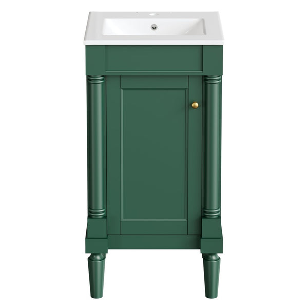 English Elm 18" French Provincial Bathroom Vanity with Ceramic Sink Soft Close Cabinet Storage N710P415332F