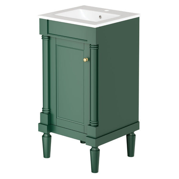 English Elm 18" French Provincial Bathroom Vanity with Ceramic Sink Soft Close Cabinet Storage N710P415332F