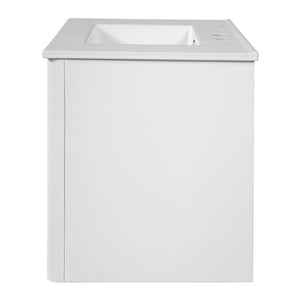 English Elm 30" Wall Mounted Bathroom Vanity Mdf Pine Cabinet Ceramic Sink Soft Close Storage White N710P426312K