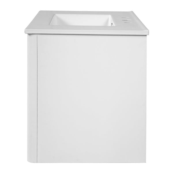 English Elm 30" Wall Mounted Bathroom Vanity Mdf Pine Cabinet Ceramic Sink Soft Close Storage White N710P426312K