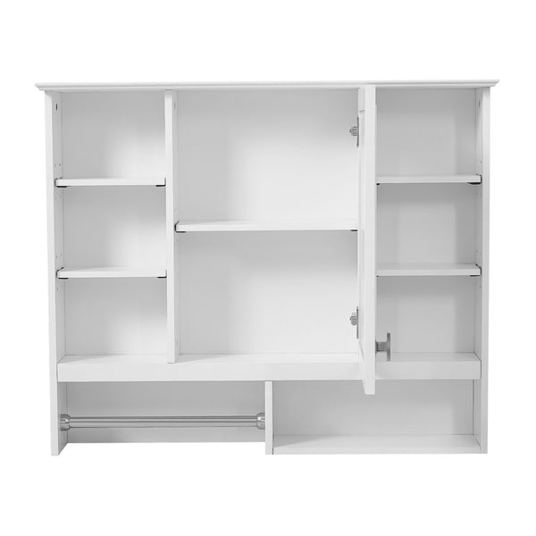 English Elm 35 Inch Wall Mount Mirror Cabinet with Soft Close Hinges and Five Adjustable Shelves N710P439554K