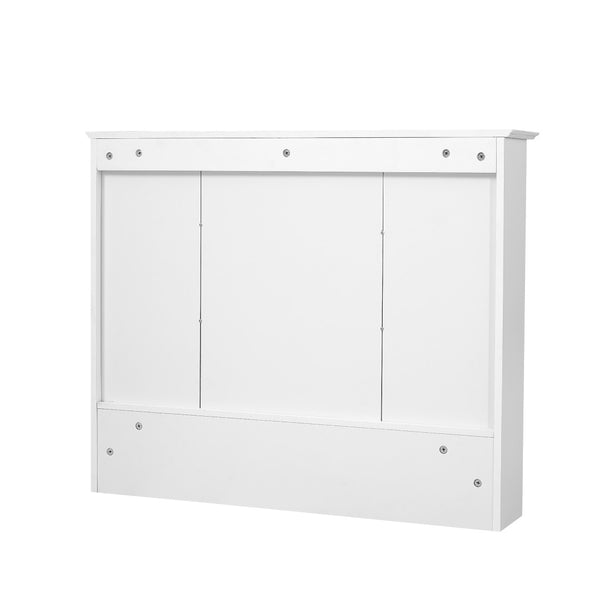 English Elm 35 Inch Wall Mount Mirror Cabinet with Soft Close Hinges and Five Adjustable Shelves N710P439554K
