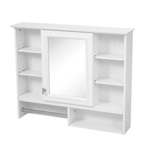 English Elm 35 Inch Wall Mount Mirror Cabinet with Soft Close Hinges and Five Adjustable Shelves N710P439554K