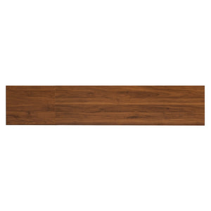 English Elm 78Inch Walnut Entertainment Center with Fluted Glass Doors Solid Wood Legs and Drawers N710P446252P
