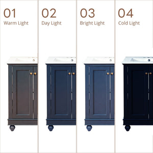 English Elm 24 Inch Bathroom Vanity with Ceramic Sink Carved Legs Soft Close Cabinet Storage Blue N710P446524C
