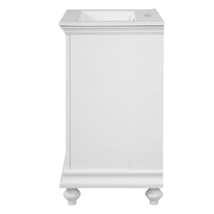 English Elm 24 Inch French Country Bathroom Vanity with Ceramic Sink Soft Close Cabinet and Gold Knobs White N710P446538K