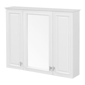 English Elm 35 Inch Wall Mounted Medicine Cabinet with Mirror Door and Five Adjustable Shelves N710P448319K