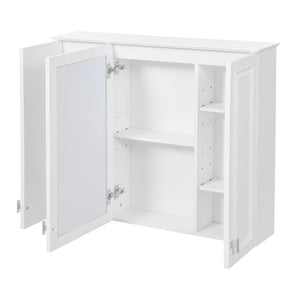 English Elm 35 Inch Wall Mounted Medicine Cabinet with Mirror Door and Five Adjustable Shelves N710P448319K