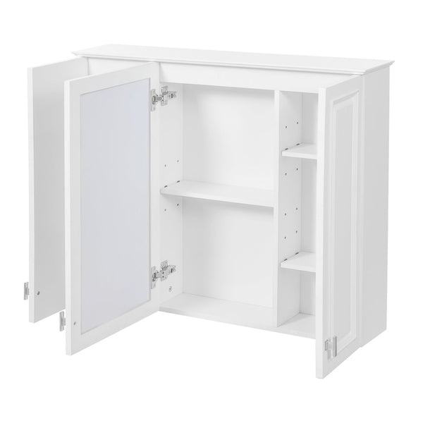 English Elm 35 Inch Wall Mounted Medicine Cabinet with Mirror Door and Five Adjustable Shelves N710P448319K