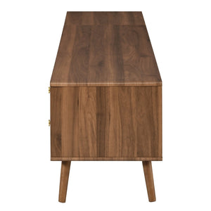 English Elm 76" Rattan Door Entertainment Center with Rubberwood Legs and Storage for Living Room N710P455176P