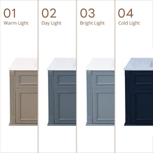 English Elm 36 Inch Floating Bathroom Vanity French Style Ceramic Sink Soft Close Storage Cabinet Blue N710P458414C
