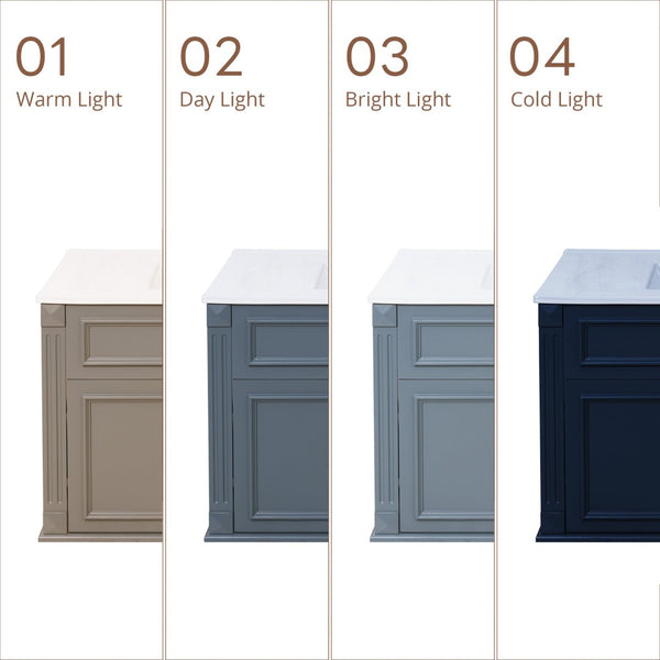 English Elm 36 Inch Floating Bathroom Vanity French Style Ceramic Sink Soft Close Storage Cabinet Blue N710P458414C