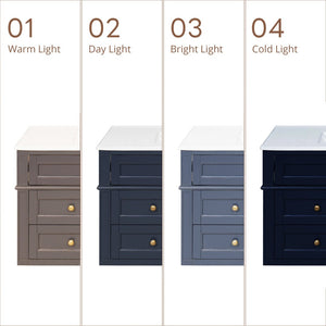 English Elm 36'' Floating Bathroom Vanity with Ceramic Sink Poplar Wood Cabinet and Iron Knobs Blue N710P458416C