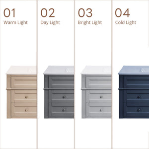 English Elm 36'' Floating Bathroom Vanity with Ceramic Sink Poplar Wood Cabinet and Iron Knobs Gray N710P458416E
