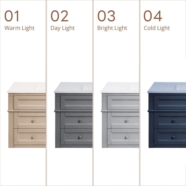 English Elm 36'' Floating Bathroom Vanity with Ceramic Sink Poplar Wood Cabinet and Iron Knobs Gray N710P458416E