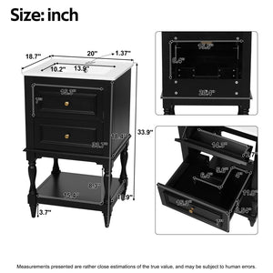 English Elm 20'' Retro Bathroom Vanity with Ceramic Sink Open Shelf and 2 Drawers for Small Baths Black N710P458422B