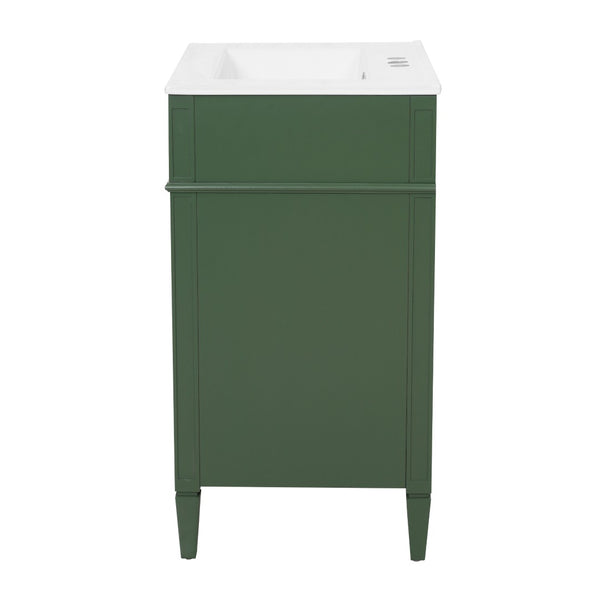 English Elm 24 Inch French Inspired Bathroom Vanity with Ceramic Sink Soft Close Drawers and Cabinet Green N710P458431F