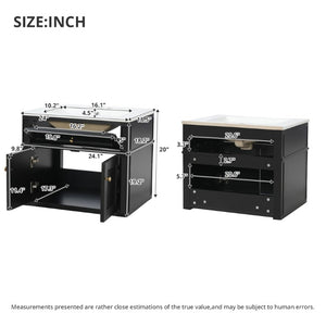 English Elm 24 Inch Wall Mounted Bathroom Vanity with Ceramic Sink Soft Close Doors Open Back Cabinet Black N710P460692B