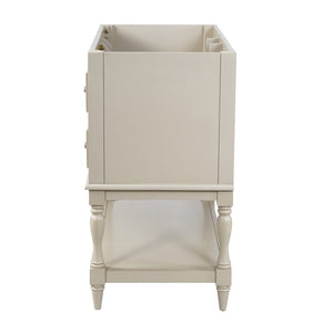 English Elm 36 Inch Freestanding Bathroom Vanity with 4 Full Extension Drawers Rubberwood Frame Beige N710P460696Y