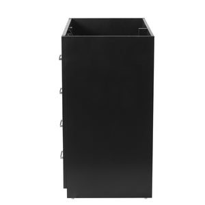 English Elm 30'' Solid Poplar Freestanding Bathroom Vanity with Three Drawers and Soft Close Cabinet Black Style A N710P460709B
