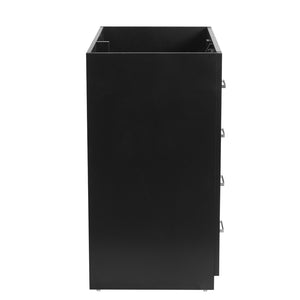 English Elm 30'' Solid Poplar Freestanding Bathroom Vanity with Three Drawers and Soft Close Cabinet Black Style B N710P460714B