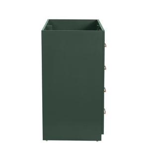 English Elm 30'' Solid Poplar Freestanding Bathroom Vanity with Three Drawers and Soft Close Cabinet Green Style B N710P460714F