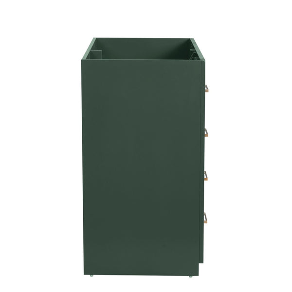 English Elm 30'' Solid Poplar Freestanding Bathroom Vanity with Three Drawers and Soft Close Cabinet Green Style B N710P460714F