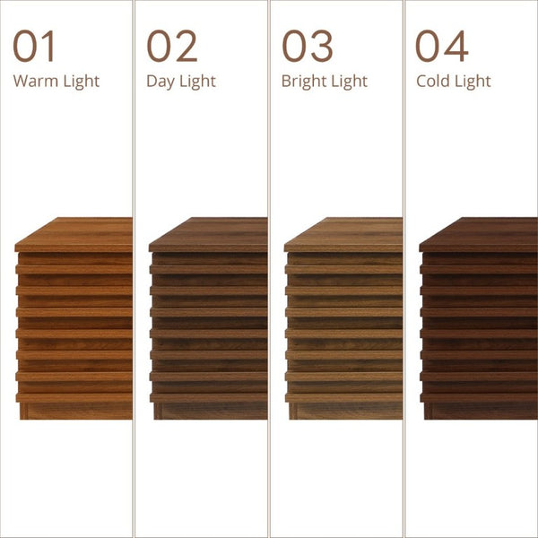 English Elm 70-Inch Walnut Finish Entertainment Center with RGB Lighting and Slatted Cabinet Doors N710P468995P