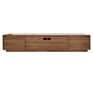 English Elm 78-Inch Walnut Fluted TV Stand with Soft Close Doors and Cable Management for Living Room N710P468996P