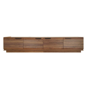 English Elm 78-Inch Fluted Walnut TV Console with Soft Close Cabinets for Living Room Spaces N710P468999P