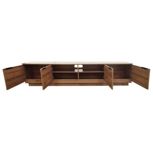 English Elm 78-Inch Fluted Walnut TV Console with Soft Close Cabinets for Living Room Spaces N710P468999P