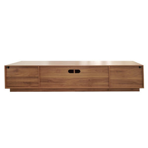 English Elm 78-Inch Fluted Walnut TV Console with Soft Close Cabinets for Living Room Spaces N710P468999P