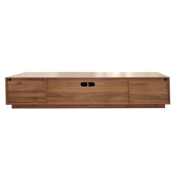 English Elm 78-Inch Fluted Walnut TV Console with Soft Close Cabinets for Living Room Spaces N710P468999P