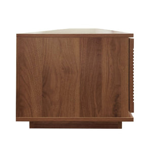 English Elm 78-Inch Fluted Walnut TV Console with Soft Close Cabinets for Living Room Spaces N710P468999P