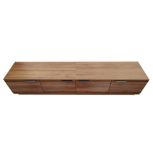 English Elm 78-Inch Fluted Walnut TV Console with Soft Close Cabinets for Living Room Spaces N710P468999P