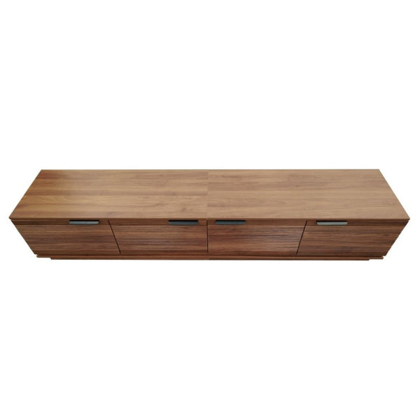 English Elm 78-Inch Fluted Walnut TV Console with Soft Close Cabinets for Living Room Spaces N710P468999P