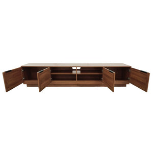 English Elm 78-Inch Rattan Panel Media Console Walnut Finish Modern Living Room Entertainment Unit N710P469000P