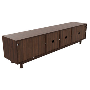 English Elm 78 Inch Rattan Media Console with Walnut Finish Ash Legs and Storage for Living Room N710P486455P