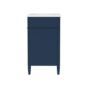 English Elm 36 Inch Modern Bathroom Vanity Ceramic Sink MDF Cabinet Soft Close Storage Drawers Blue N710P495511C